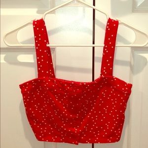Red dotted strap tank top